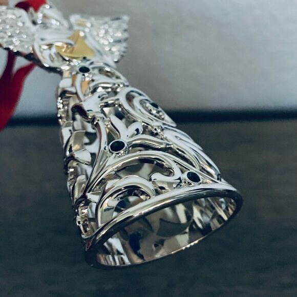 Lenox Choir of Angels Christmas Silver Angel Scroll Ornament - Picture 5 of 5